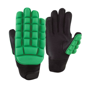 Gants d'entraînement verts et noirs avec paume rembourrée pour le hockey sur gazon - Product Image 6