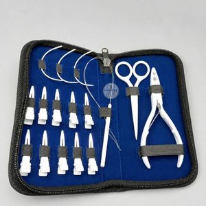 Luminex Hair Extension Tools <b>Kit</b> White Style Portable Set With Scissors Pliers And Clips For <b>Weaving</b> - Product Image 1