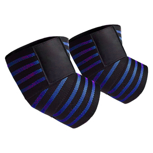 Heavy Lifting Exercise Sports Figure Eight Elbow <b>Wraps</b> For Gym Natural Color Body Building Elastic Band Made In Pakistan - Product Image 5