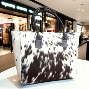 Casual Tote <b>Bag</b> Women Genuine Leather Animal Print Large Capacity Zip Closure Two Handles Daily Use Classic Style - Product Image 5