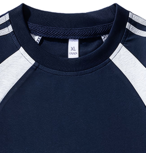 T-shirt décontracté et tendance pour homme, à rayures, col rond, manches courtes, tricoté 100% coton écologique 180g, coupe ample en jersey - Product Image 4