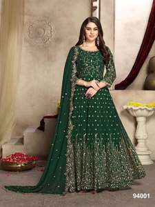 Nouveau costume de créateur ethnique moderne indien pakistanais tissu lourd Faux Georgette Dupatta haut traditionnel Pishwas Anarkali - Product Image 4