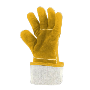 ถุงมือเชื่อมหนังวัวแท้คุณภาพสูง ทนทาน สำหรับงานหนัก ป้องกันมือเพื่อความปลอดภัยในอุตสาหกรรม เหมาะสำหรับคนงานก่อสร้าง - Product Image 4