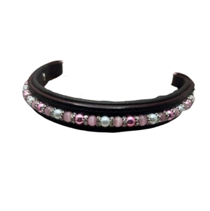 Fronture de cheval en cuir de haute qualité avec un design élégant en perles |   Fabricant et grossiste d'articles d'équitation, bridons pour chevaux anglais - Product Image 1