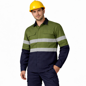 Chemise de travail professionnelle de sécurité, réfléchissante, haute visibilité, en coton respirant, durable, uniforme de protection industrielle pour la construction - Product Image 1