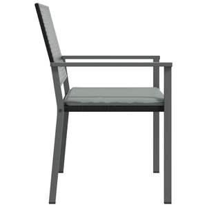 Juego de 2 Sillas de Jardín de Ratán PE Gris Claro, en Tonos Negro y Gris Claro para Comodidad en Exteriores - Product Image 5