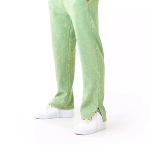 Custom Branded Casual Men's Winter Solid Acid Wash Jogger <b>Tracksuit</b> with Baggy Flared Sweatpants and Hoodie Set - Product Image 4