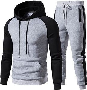 Wholesale Colorblock Tracksuit Men's Black <b>Red</b> Raglan <b>Hoodie</b> Jogger Pants 2 Piece Fleece Athletic Training Streetwear Casual Set - Product Image 5