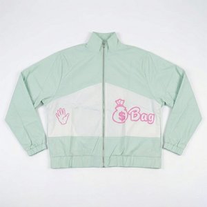 Ensemble coupe-vent en nylon blanc pastel pour homme, personnalisable avec logo, haute qualité, idéal pour l'été, streetwear, vestes et shorts. - Product Image 2