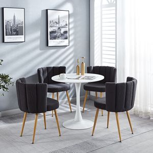 Set di 2 Sedie da Pranzo Moderne Grigie con Gambe in Ferro Color Legno, Cuscini a Pelo Corto e Schienale Confortevole - Product Image 5