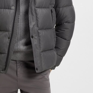 Luxury 2026 New Men Charcoal Grey Puffer Jacket Premium Thick Warm Winter <b>Bubble</b> <b>Coat</b> Hooded Streetwear Outerwear - Product Image 6