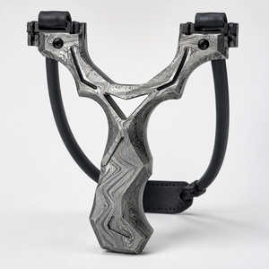Damascus Steel Slingshot Pattern Steel Handmade Decorative Collectible Traditional Design Display Piece For Interior Decoration - Product Image 1