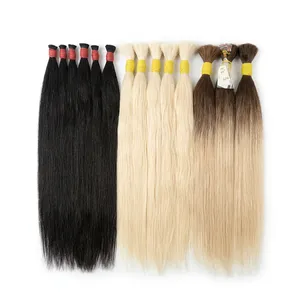 Extensiones de Cabello Humano Liso Largo en Color Negro Natural, Castaño y Rubio, 100% Sin Procesar, Base de Seda Doble - Product Image 6