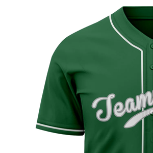 Camiseta de Béisbol Verde de Manga Corta con Cuello en V y Botones, Uniforme de Equipo Personalizado, Transpirable, de Secado Rápido, que Absorbe la Humedad, de Poliéster, Deportiva - Product Image 5