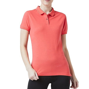 เสื้อโปโลแขนสั้นผู้หญิงน้ำหนักเบา สีคอรัล ผ้าโพลีเอสเตอร์ 100% แบบถักพิเก้ สวมใส่สบาย สีพื้น ทรงปกติ - Product Image 5