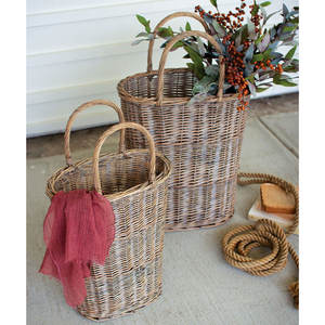 Cubo decorativo de mimbre para decoración del hogar, cestas de almacenamiento tejidas - Product Image 2