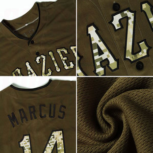 เสื้อเบสบอลลายพรางมะกอกสีดำแบบกำหนดเอง รุ่น Salute To Service ของแท้ พรีเมียม แรงบันดาลใจจากชุดกีฬา ระบายอากาศได้ดี ปรับแต่งได้ - Product Image 4