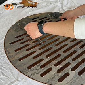 Brasero de jardín de metal, hoguera de calefacción redonda de acero corten, Dimensiones personalizadas redondas, hoguera de barbacoa de madera - Product Image 2