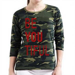 Camiseta con estampado de camuflaje de algodón 100% de alta calidad para hombre, camiseta Formal con logotipo personalizado, precio barato al por mayor, opción de talla grande - Product Image 1