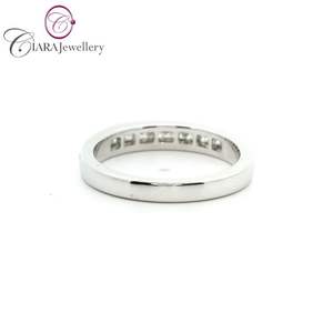 Classic 18K AU750 Solid White & Yellow <b>Gold</b> Wedding Band with Natural Channel <b>Set</b> Round Diamond Direct Factory for Parties - Product Image 3