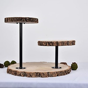 Oak <b>Wood</b> 3-Tier Cake Stand Wholesale | Handcrafted Wooden Display Riser - Product Image 4