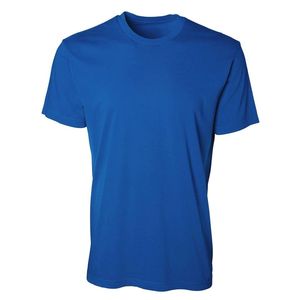 T-shirt bleu uni à col rond et manches courtes pour homme, en coton doux, décontracté, basique, léger, respirant, pour l'été, à porter au quotidien, personnalisable - Product Image 1