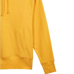 เสื้อฮู้ดสีเหลืองทรงหลวม สวมใส่สบาย เสื้อฮู้ดผ้าฟลีซผู้ชายลำลอง เสื้อแขนยาวเนื้อนุ่ม อุ่นสบาย สไตล์สตรีทแวร์ เสื้อผ้าสั่งทำพิเศษ - Product Image 4