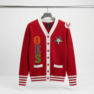 เสื้อคาร์ดิแกนแบบวาร์ซิตี้ OES แบบสั่งทำพิเศษ |   เสื้อแจ็คเก็ตไหมพรมติดกระดุมแบบสเวตเตอร์ของออร์เดอร์ออฟเดอะอีสเทิร์นสตาร์ - Product Image 2