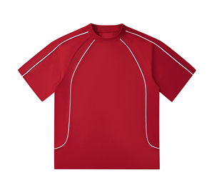 เสื้อยืดคอกลมแบบสปอร์ตสั่งทำพิเศษ พร้อมแถบตัดสี  เสื้อยืดประสิทธิภาพสูง ผู้ผลิตชุดกีฬาแบบ OEM  ขั้นต่ำในการสั่งซื้อน้อย จัดส่งทั่วโลก - Product Image 5