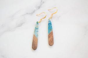 Wood Resin <b>Drop</b> Earrings Women Boho Other Plated Water <b>Drop</b> Shape Jewelry Fashion Party MN EXPORTS - Product Image 2