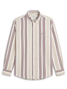 เสื้อเชิ้ตผู้ชาย Enovate ลายทาง แขนยาว กระดุมสองแถว คอปกติดกระดุม ผ้าฝ้ายป๊อปลิน 100% สำหรับใส่ในฤดูร้อน - Product Image 1