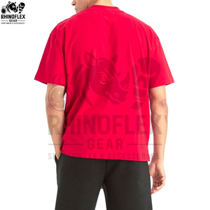 T-shirt long et ample pour homme, de haute qualité, à manches courtes, avec encolure étendue, en coton écologique et à séchage rapide - Product Image 2