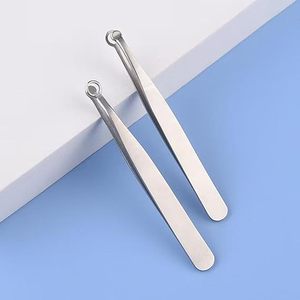 Pince à épiler professionnelle pour poils du nez, en acier inoxydable, pointe fine, droite, réutilisable pour une épilation précise - Product Image 2