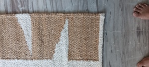 Alfombra Moderna Tejida a Mano de Yute, Fibra Natural, Patrón Geométrico, Ecológica, para Sala de Estar, Dormitorio - Product Image 3