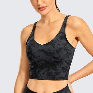 Soutien-gorge de sport pour femme à imprimé camouflage, col en U, maintien moyen, sans coutures, pour l'entraînement, le yoga et la gym - Product Image 2