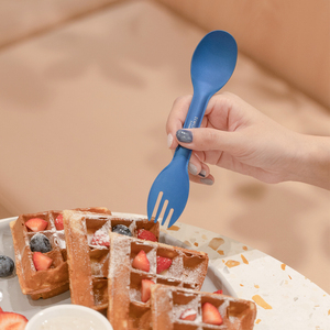 Ensemble de fourchette et cuillère minimalistes en titane pur, finition mate, écologique, pour le camping en plein air - Product Image 6