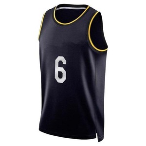 Ensembles personnalisables Maillot de basket décontracté pour homme imprimé 100 % polyester maille respirante séchage rapide col rond protection UV UPF 50 - Product Image 1