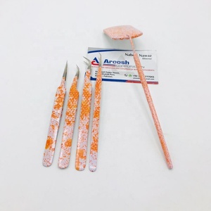 Haute qualité en gros en acier inoxydable carré miroir Double ton extension de cils pince à épiler durable écologique pointe pointue - Product Image 1