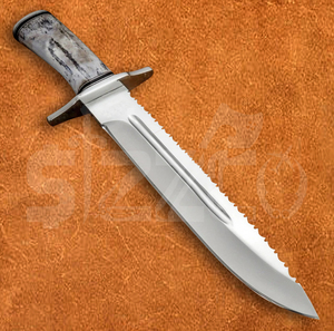 Custom Handmade D2 Steel Bowie <b>Knife</b> with Color <b>Bone</b> <b>Handle</b> & Leather Sheath Hunting Camping OEM Ideal Gift for Him - Product Image 2