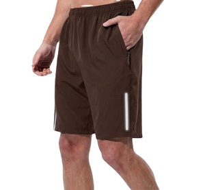 Shorts de sport pour hommes à séchage rapide, respirants, en polyester et élasthanne, décontractés, taille mi-haute, avec poches latérales et cordon de serrage, couleur unie – Grande Vente - Product Image 1