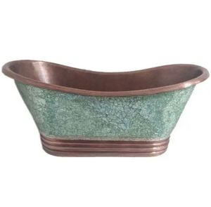 Bañera Ovalada de Cobre Independiente con Patas, Bañera de Metal Hecha a Mano para Hogar, Hotel y Baño - Product Image 2