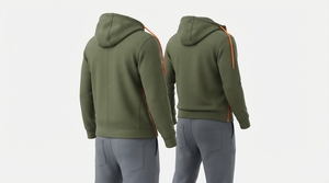 Setelan Training Pria Ukuran Besar Model Acid Wash Polos, Hoodie Resleting dan Celana <span class=keywords><strong>Jogger</strong></span> 2 Potong, Pakaian Olahraga Kasual Musim Semi - Product Image 3