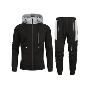 Survêtement coupe-vent réfléchissant 2-en-1 personnalisé pour l'hiver, respirant, léger, en polyester, avec capuche et fermeture éclair, pour homme - Product Image 1