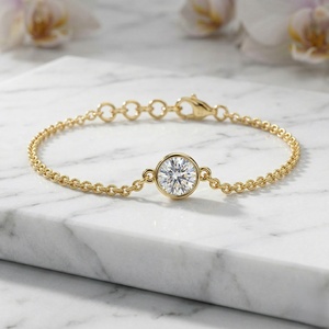 Pulsera con diamantes redondos engastados en bisel de 0.50 quilates - Product Image 2