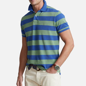 Chemise décontractée en coton à manches courtes rayée tricotée douce au toucher pour homme, respirante, légère, col raffiné, fabrication de qualité - Product Image 5