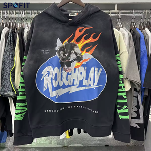 Nouveau Pull à Capuche Unisexe Printemps 2026 de la Marque Américaine RoughPlay en Coton 100% Écologique Lavé, Motif Dessin Animé - Product Image 3