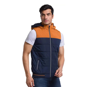 Chaleco Acolchado Casual de Lona para Hombre, Nuevo, Venta al Por Mayor, Ropa de Invierno con Capucha y Cremallera, Hecho a Medida, Alta Calidad - Product Image 3