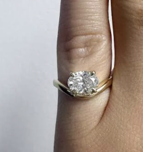 Anillo de plata esterlina 925 personalizado, chapado en oro, con diamante de laboratorio de 1 quilate, corte pera, marquesa, ovalado, cojín, engaste oriental-occidental, E VVS2 IGI - Product Image 2