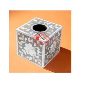 Support de boîte à mouchoirs carré de conception personnalisée pour décorations de vaisselle Design élégant nouvelle boîte à mouchoirs en incrustation d'os - Product Image 1