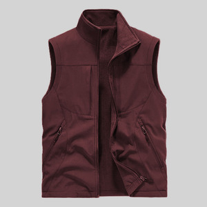 OEM Service Add Fleece Winter Men's Polyester Filled Vests for Added Warmth Double-sided Wear Men's Thin Zipper Large Size - Product Image 1